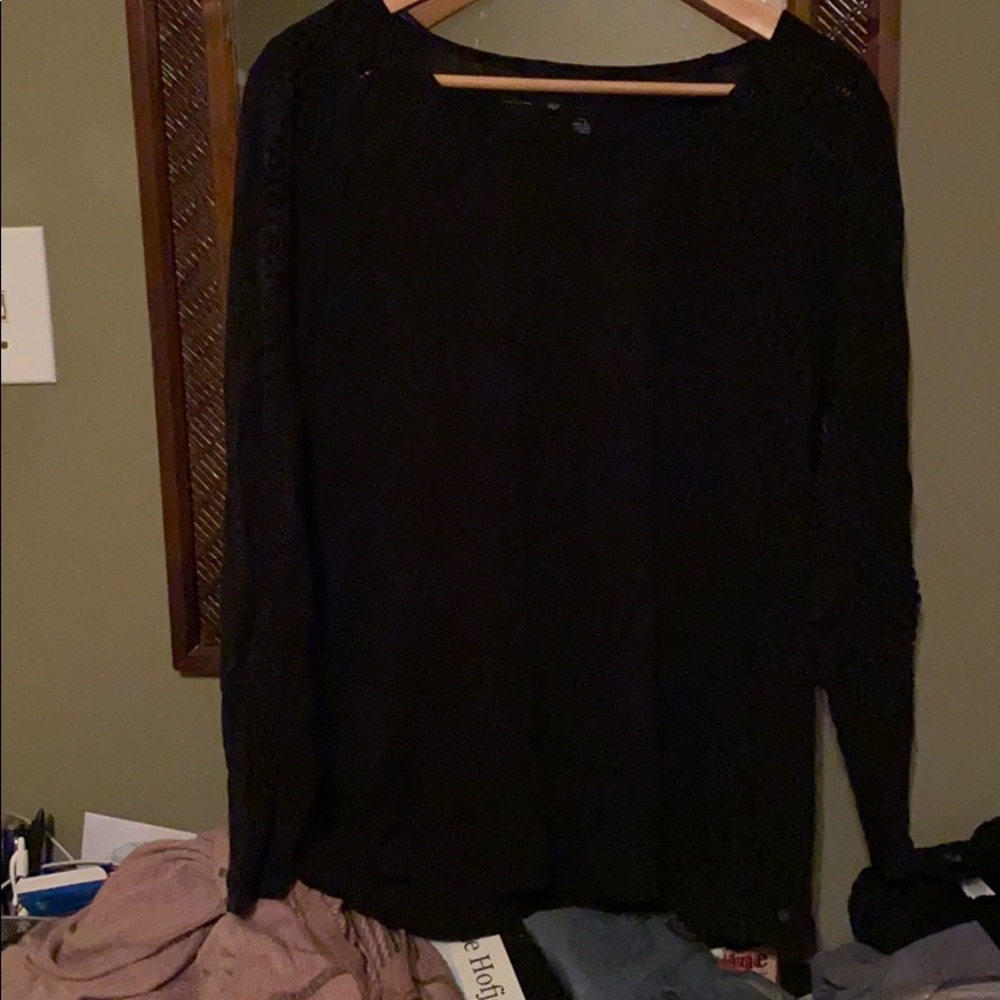 Eddie Bauer Long sleeve cotton-embellished top XL
